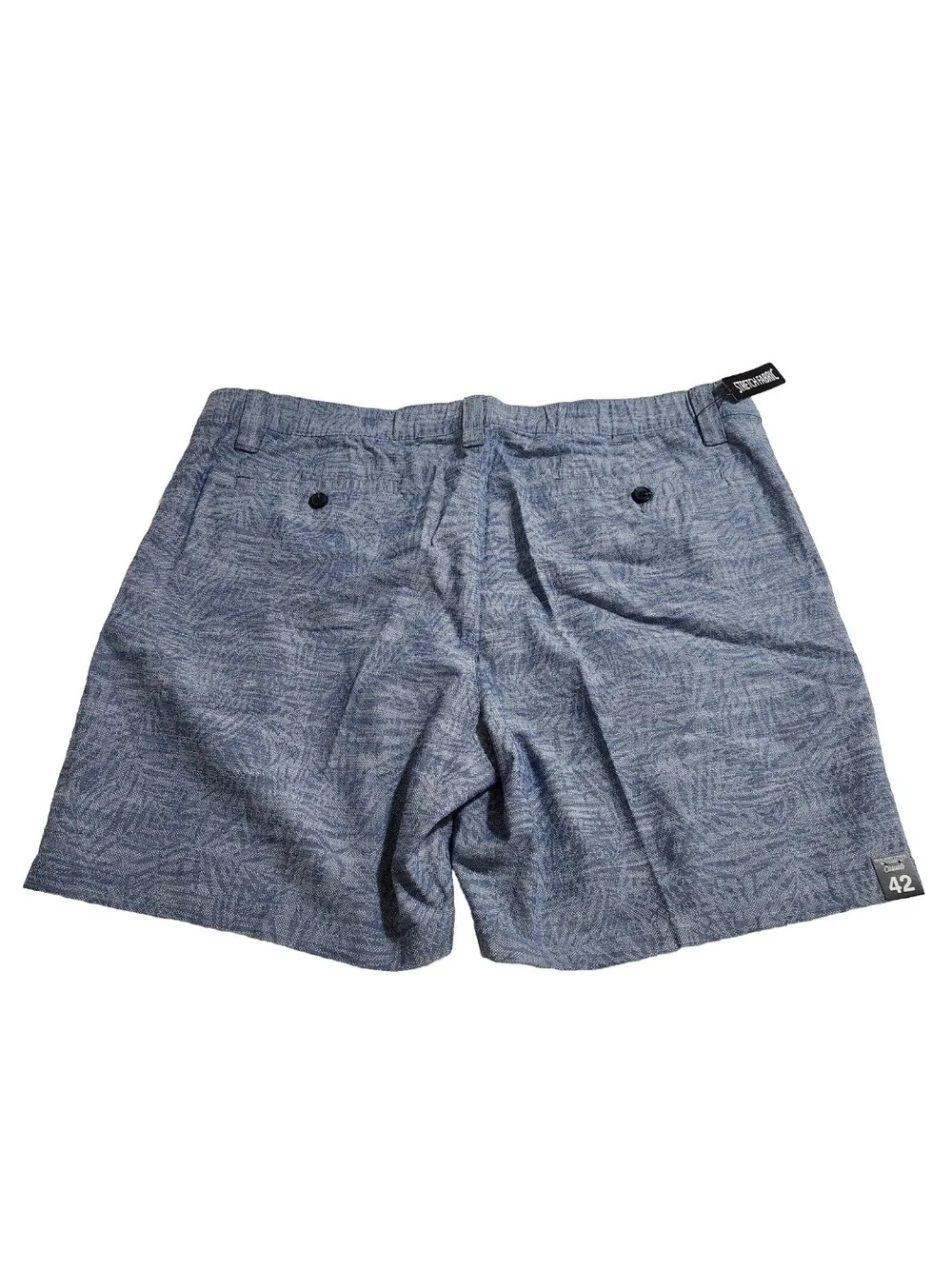 Roundtree & Yorke Mens Size 42 Shorts Blue Flat Ft Stretch Casuals Inseam 7 06